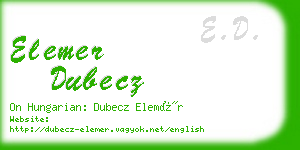 elemer dubecz business card